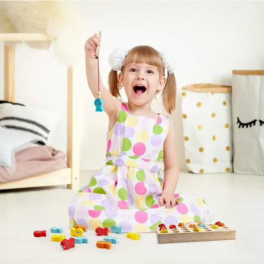 DreamBabies™ | Montessori Wooden Magnetic Fishing Toy
