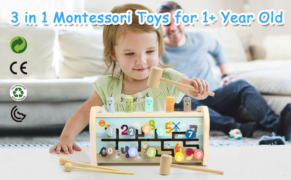 DreamBabies™ | 3 in 1 Montessori Wooden Educational Toy