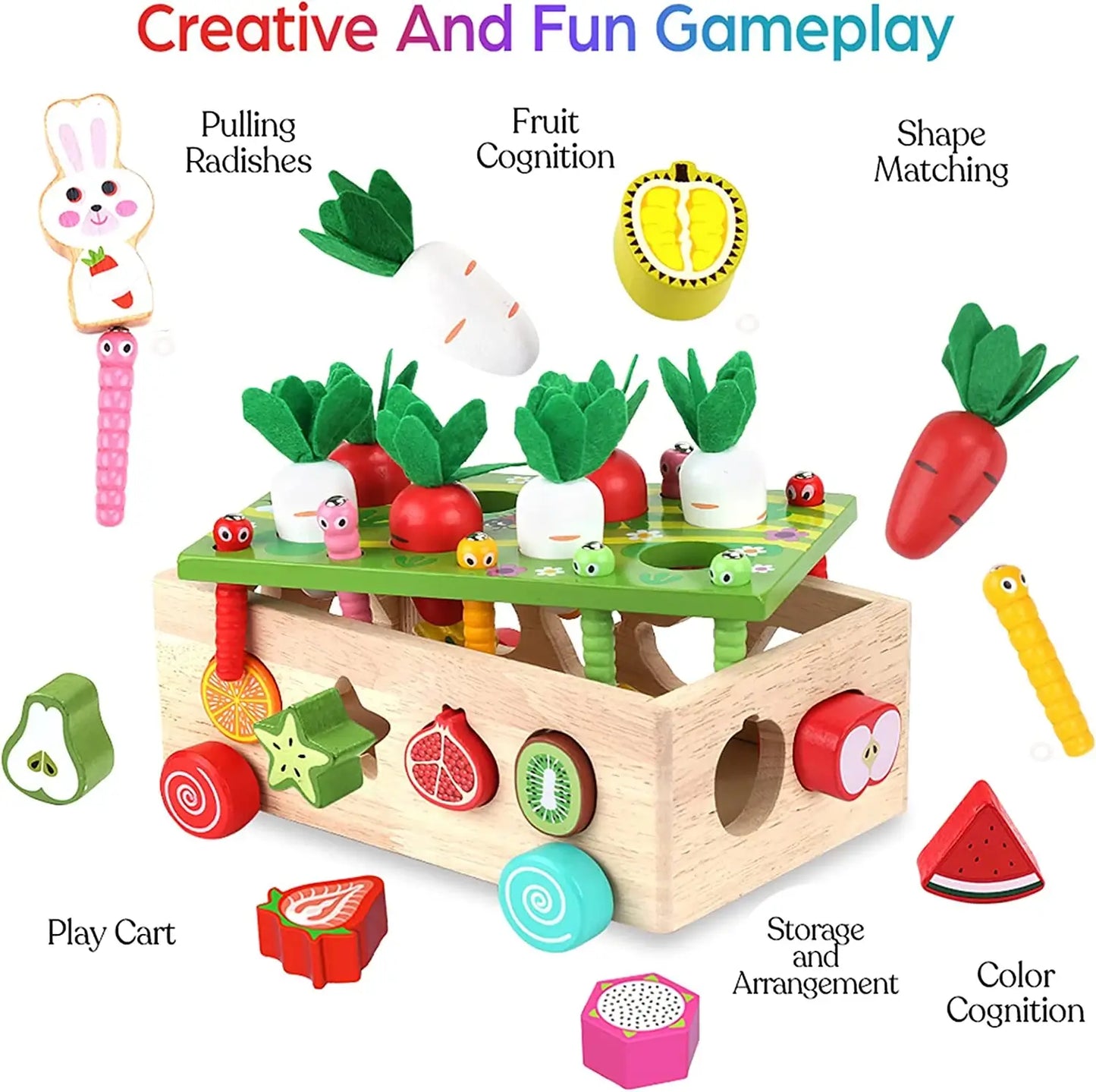 DreamBabies™ | Montessori Carrot Farm Wooden Toy