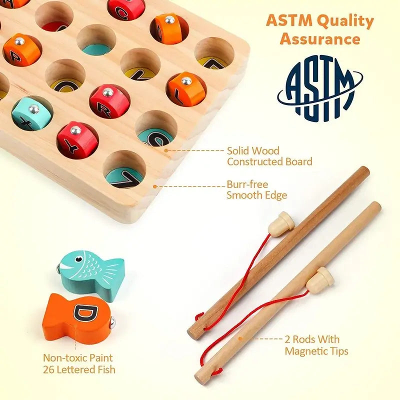 DreamBabies™ | Montessori Wooden Magnetic Fishing Toy